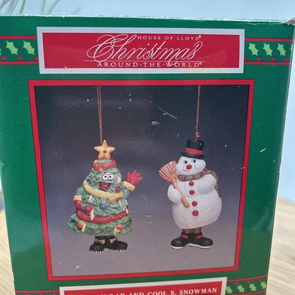 Christmas Ornaments Set Of 2 Snowman & Christmas Tree Christmas Around the World - Picture 4 of 9